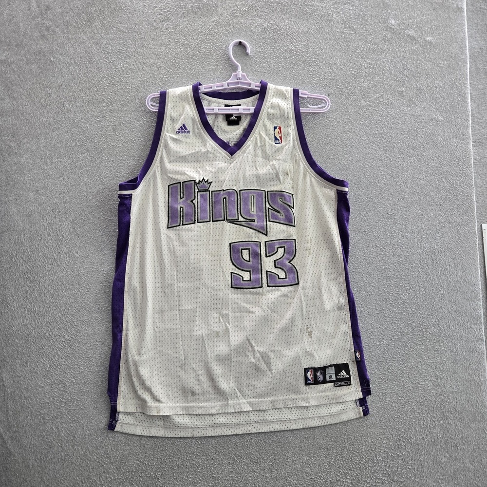 Sacramento Kings Men Jersey XL White Adidas Ron Artest 93 READ